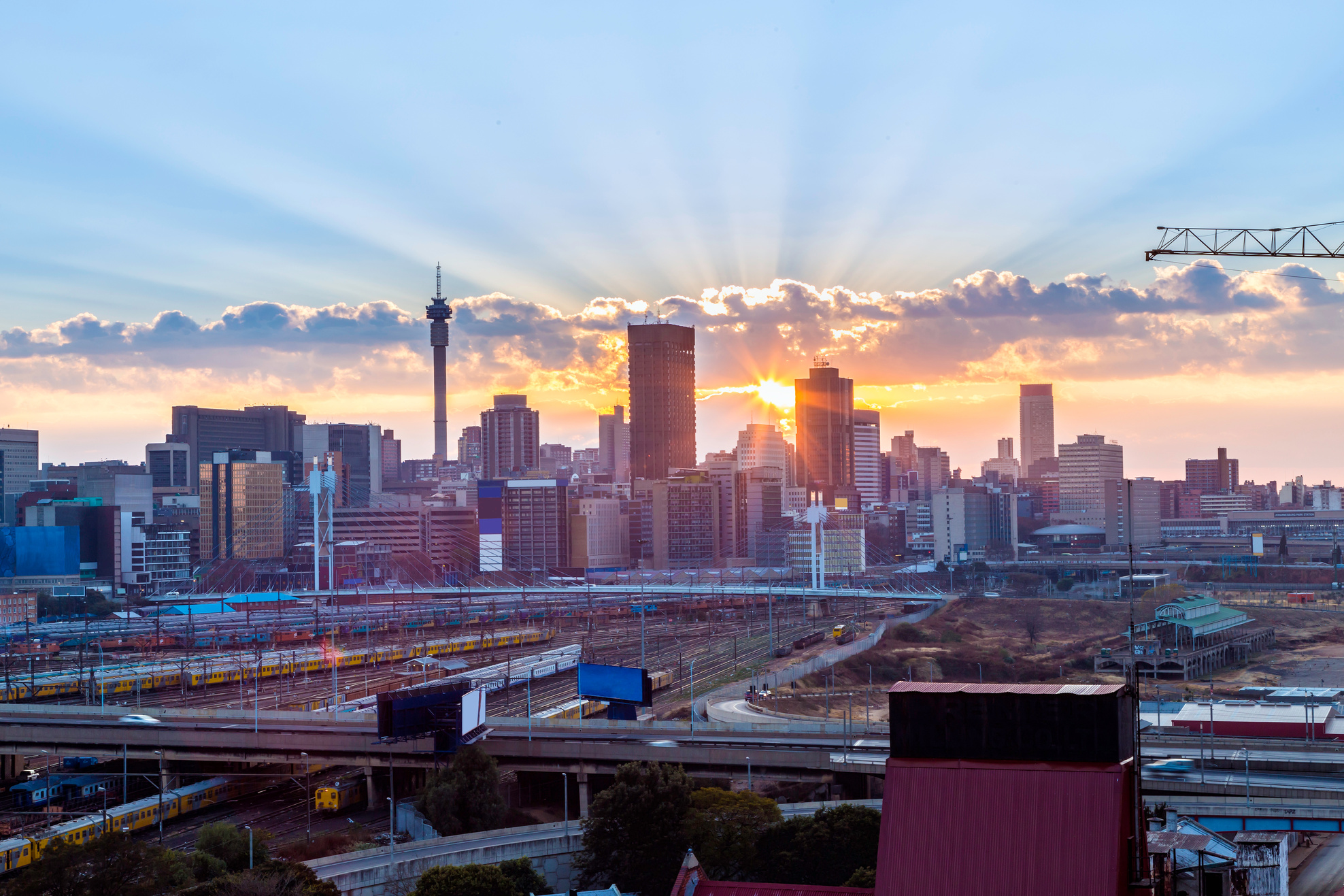 Johannesburg sunrise sunburst